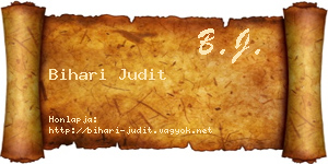Bihari Judit névjegykártya