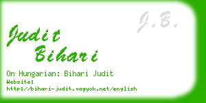 judit bihari business card